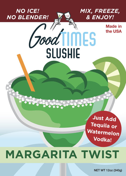 front of the margarita slushie mix package 