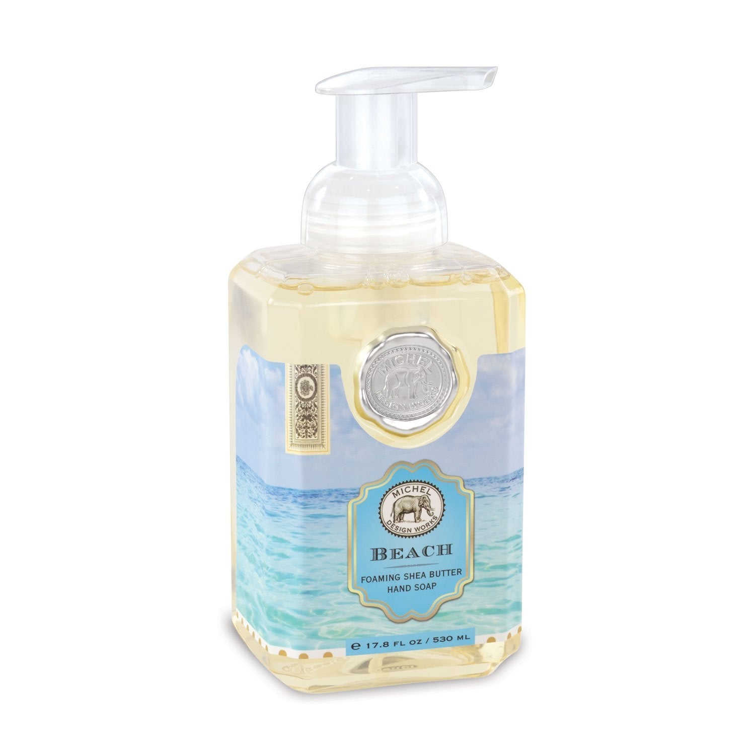 beach foaming hand soap on a white background