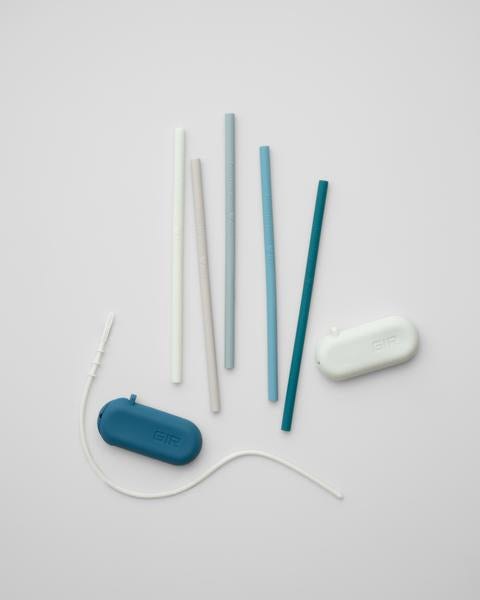 the standard silicone straws displayed on a gray background