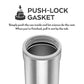 hopsulator slim can cooler illustrating the push-lock gasket on a white background