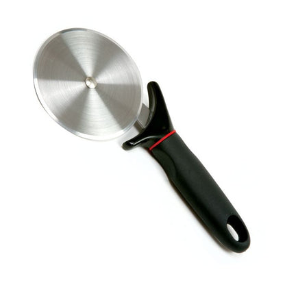 pizza wheel with black handle.