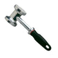 stainless steel heat hammer with black handle.