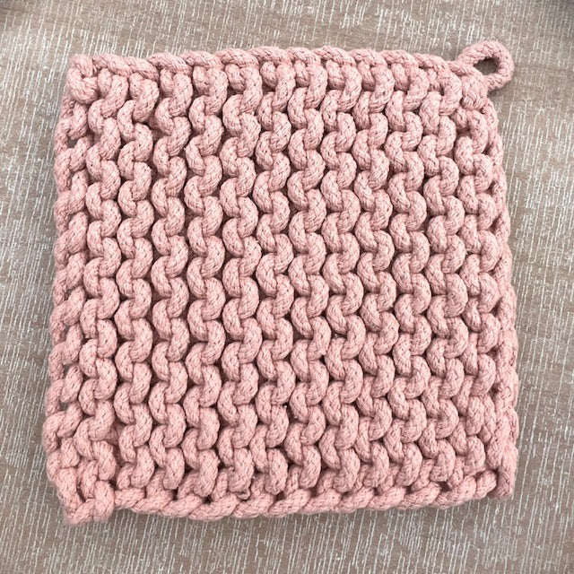 Creative Co-Op Square Cotton Crocheted Pot Holder (Set of 3 Colors)  Potholders, L x W x H, Multi