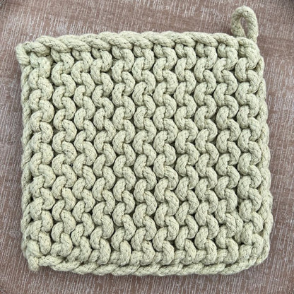 Cotton Crocheted Pot Holder, Dark Grey – Domaci