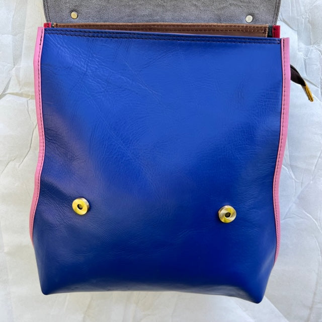 Backpack with flap lifted.