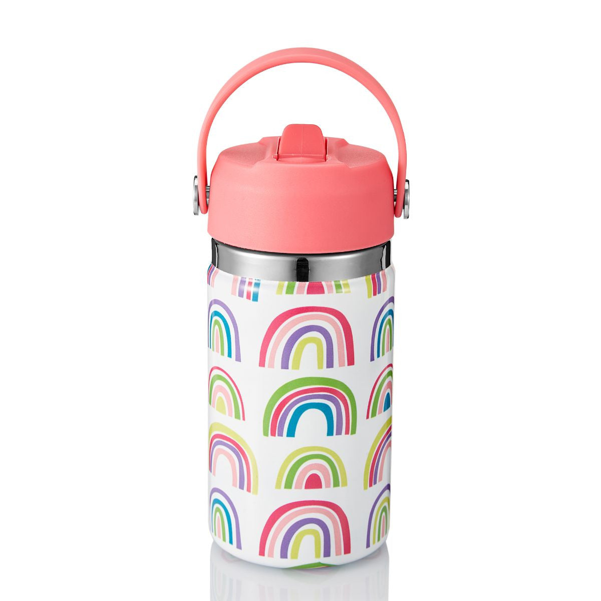 over the rainbow kids bottle with straw cap on a white background