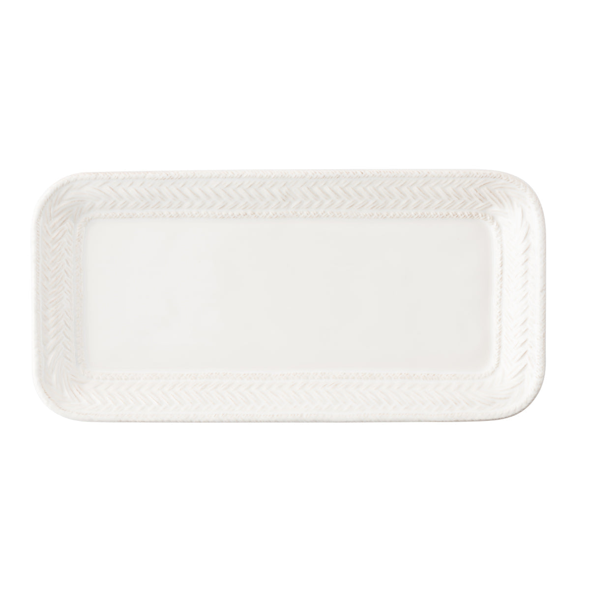 le panier whitewash hostess tray on a white background