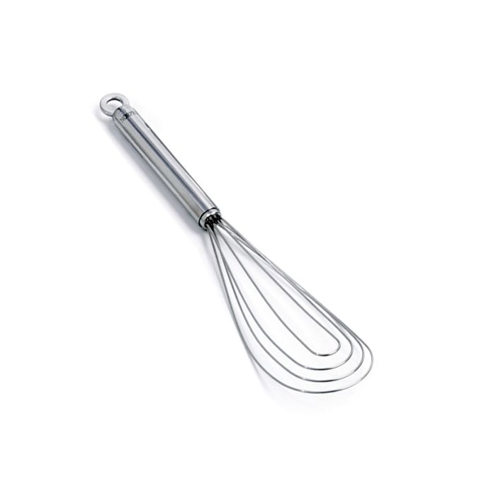 stainless steel flat whisk.