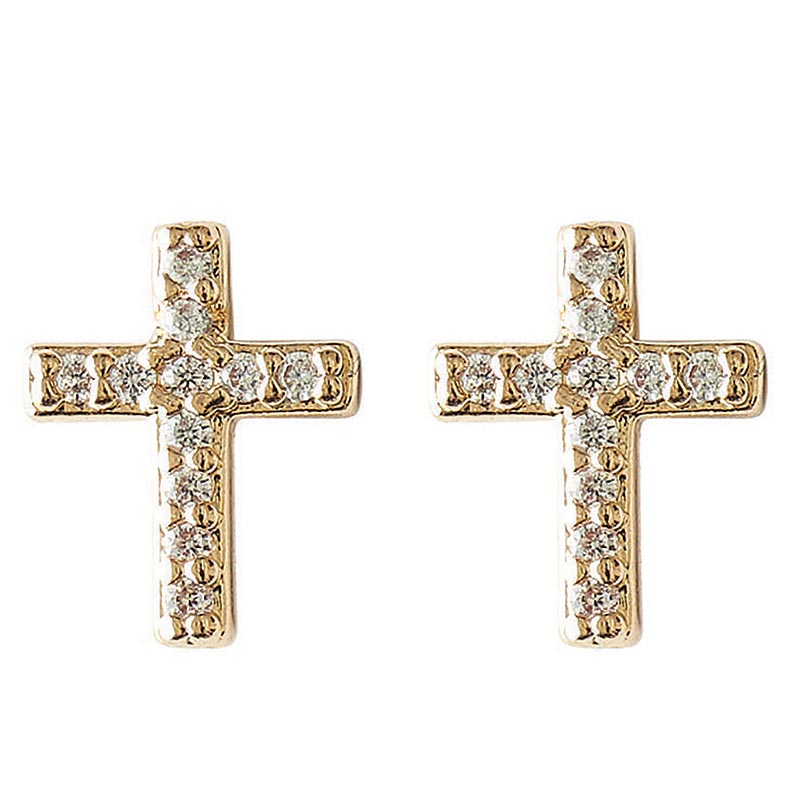 cross earrings on a white background