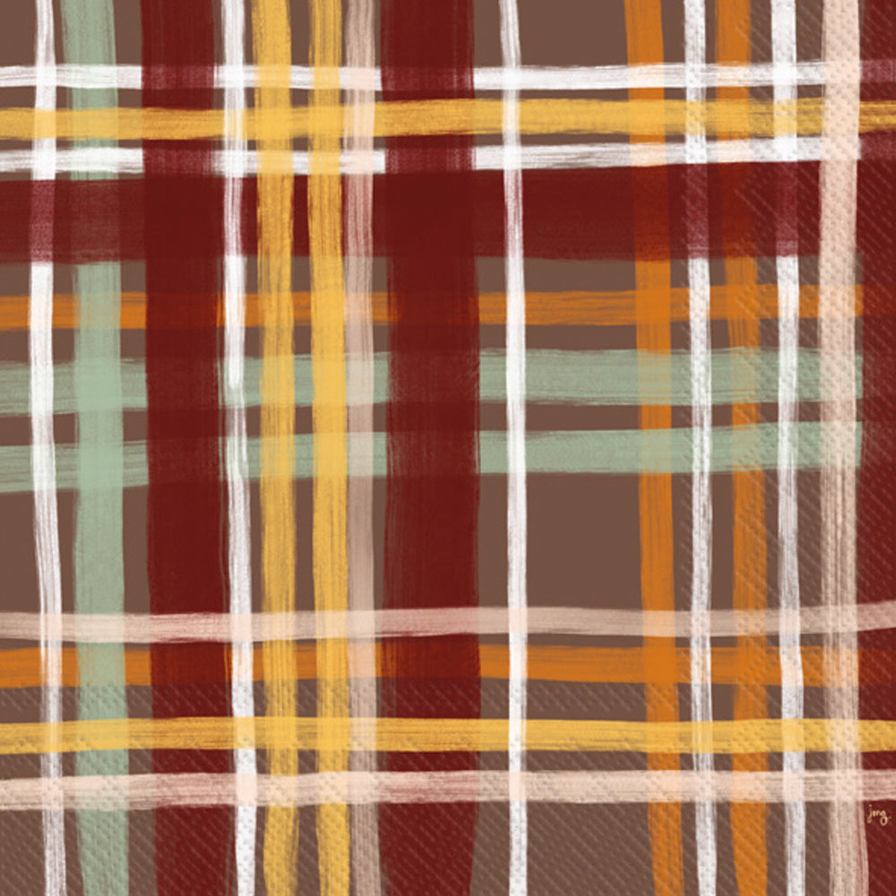 plaid luncheon napkins on a white background