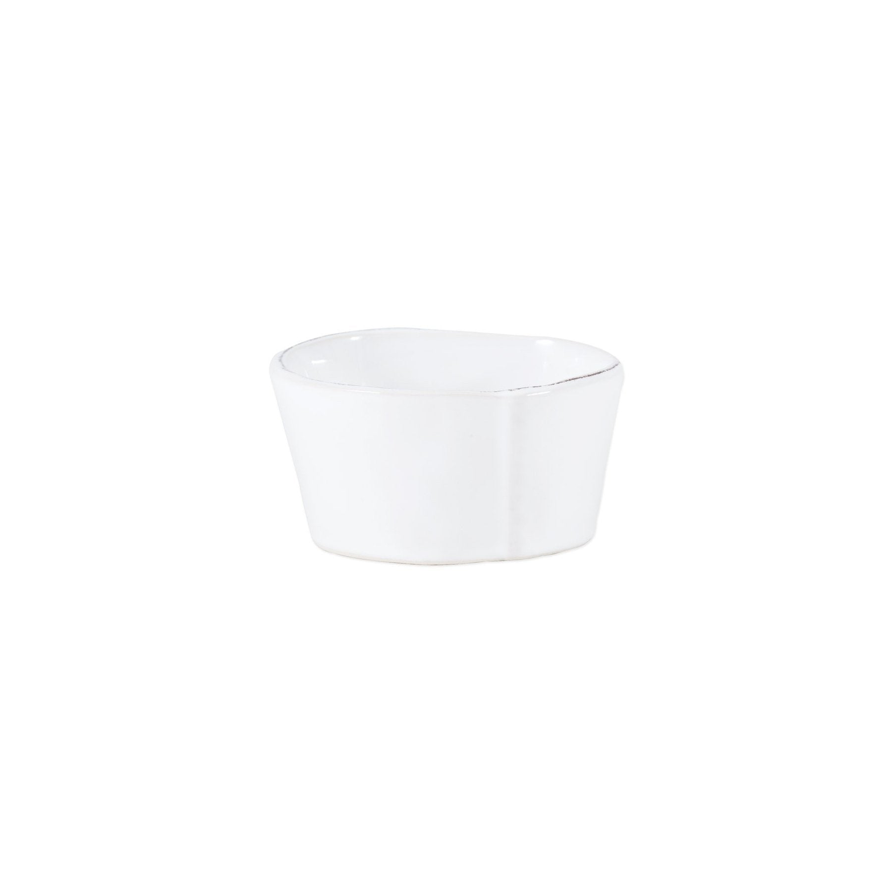 White lastra condiment bowl on a white background.