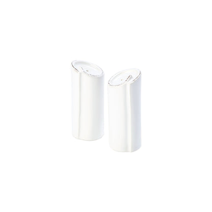 salt and pepper shakers on white background.