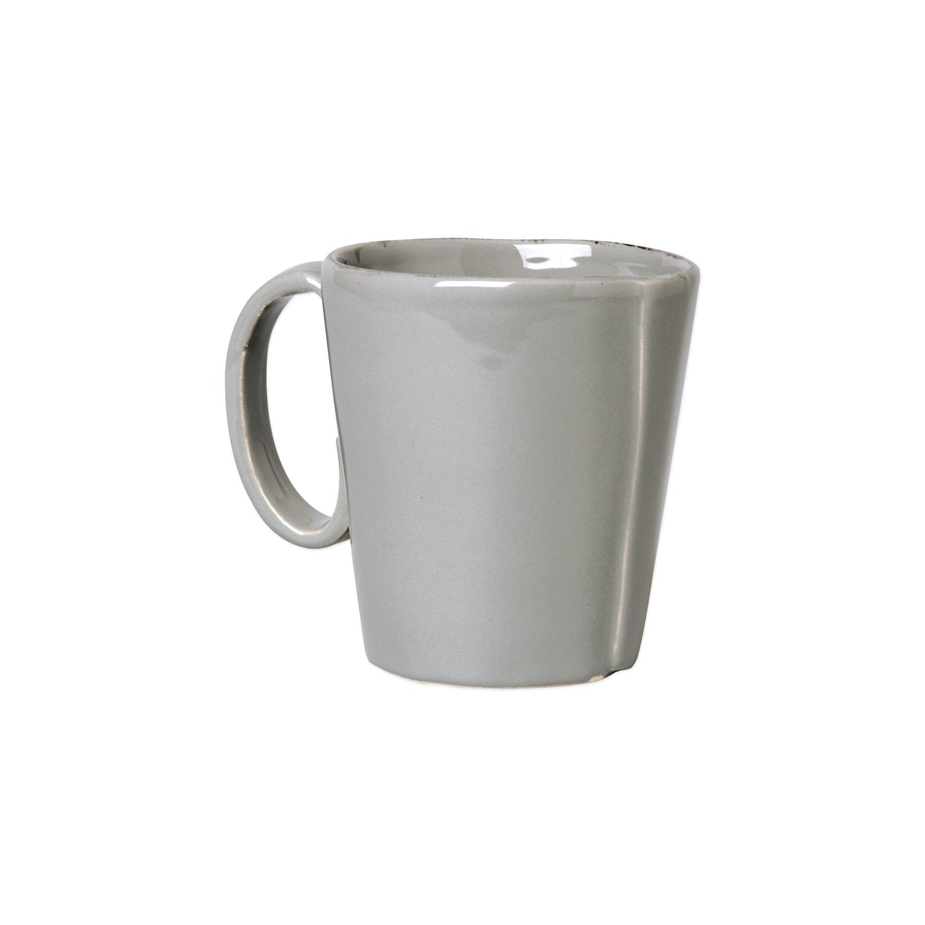 grey mug on white background.