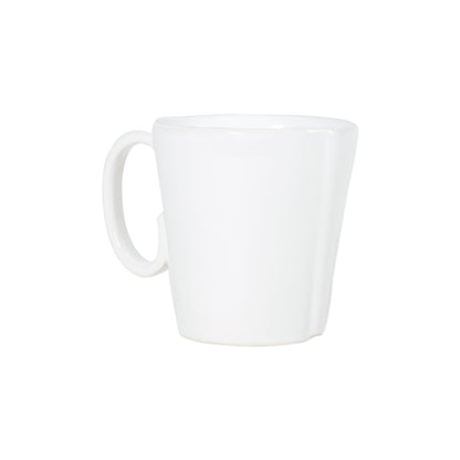 white mug on white background.