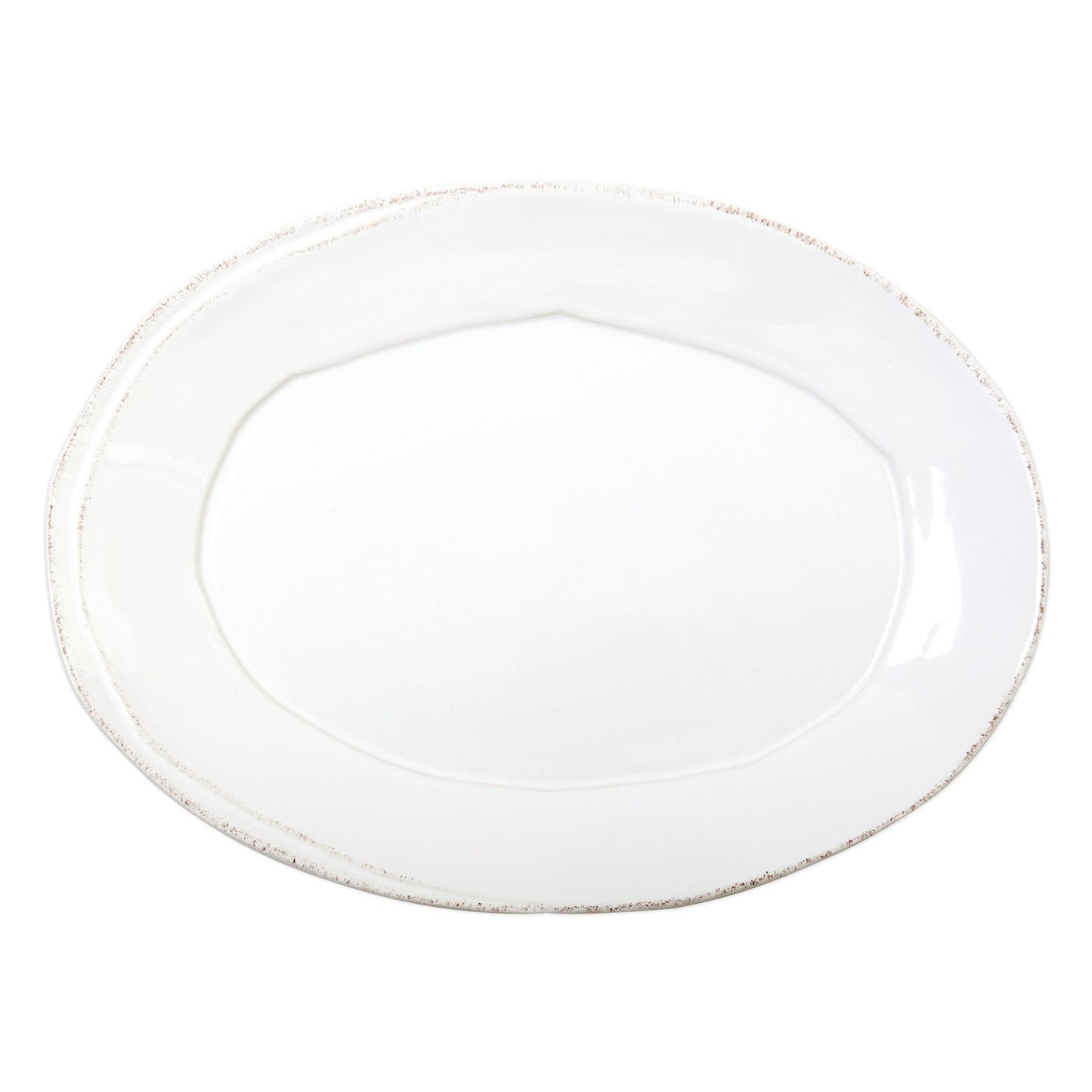 small oval lastra platter on a white background