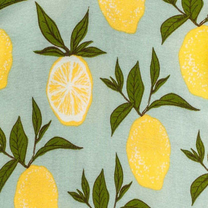 close up view of the lemon fabric 