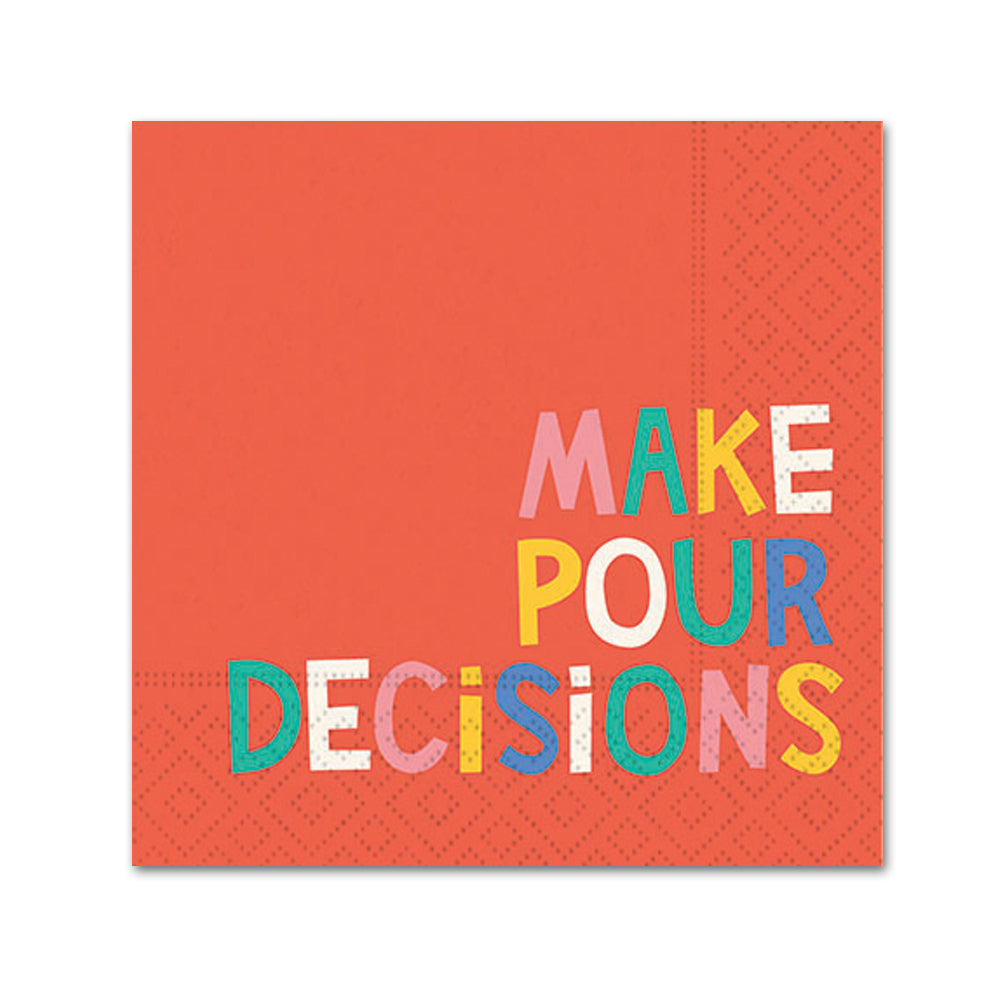 make pour decisions beverage napkins on a white background