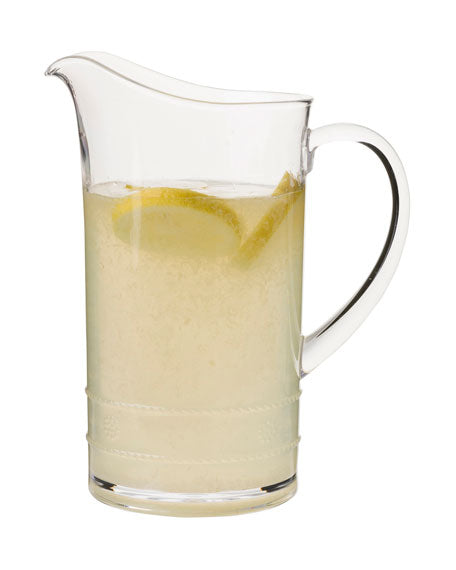 isabella acrylic pitcher displayed with lemonade on a white background