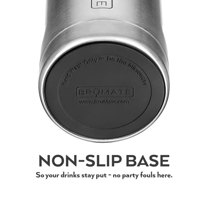 hopsulator slim can cooler illustrating the non-slip base on a white background