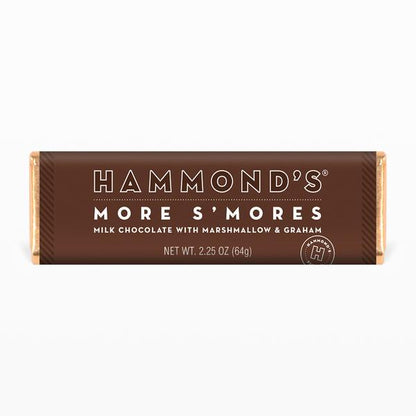 the more s'mores milk chocolate candy bar on a white background