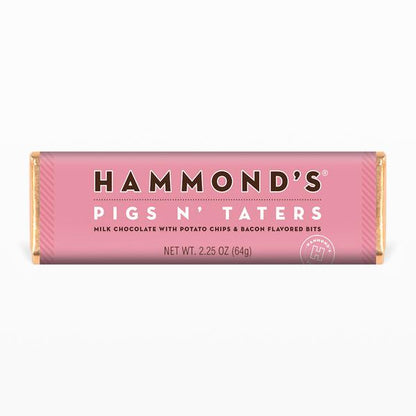 the pigs n' taters milk chocolate candy bar on a white background