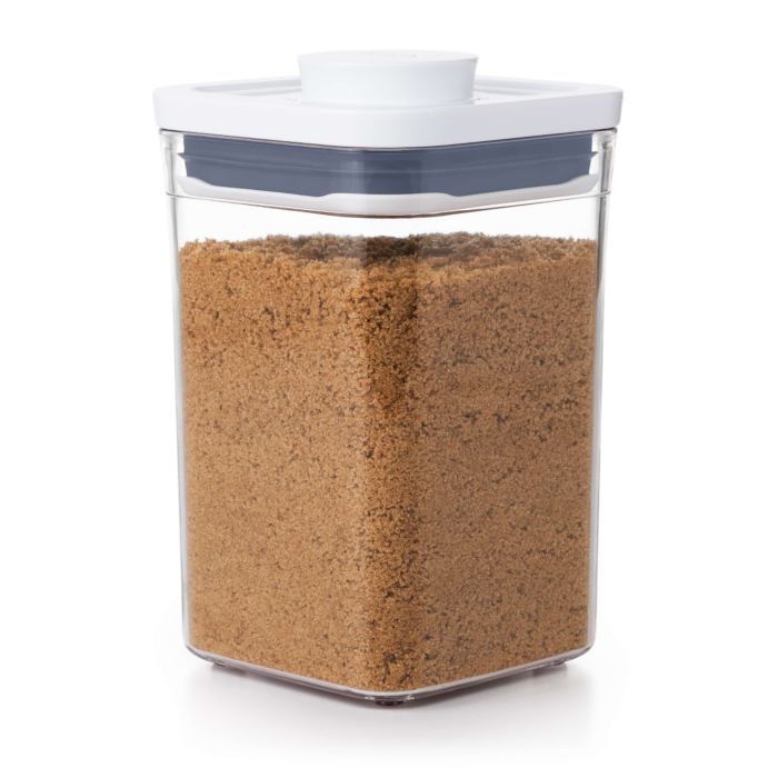 pop container filled with brown sugar.