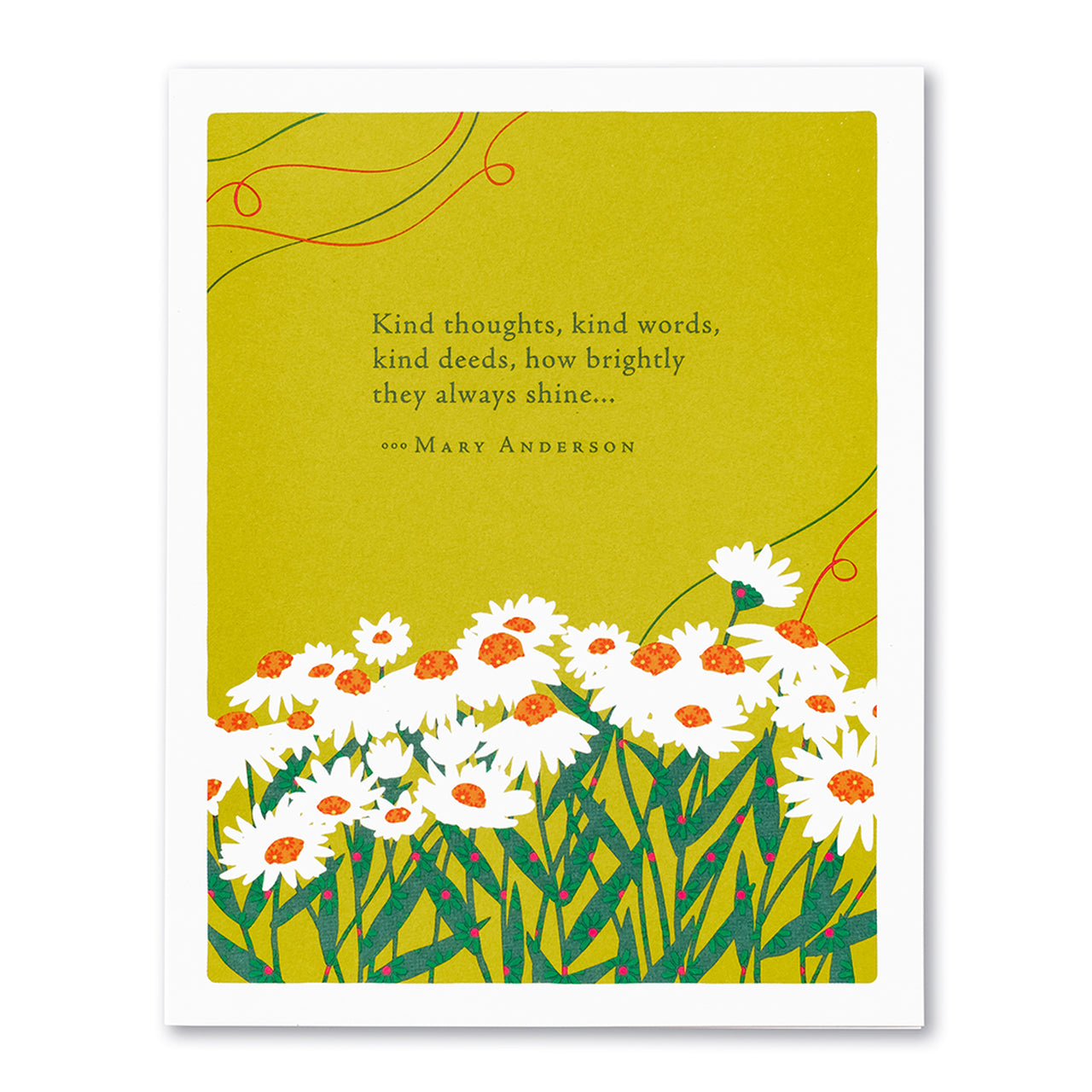 front of card is daisies and text