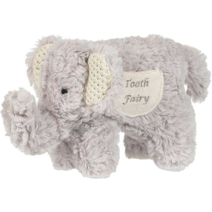 emerson the elephant tooth fairy plush animal on a white background