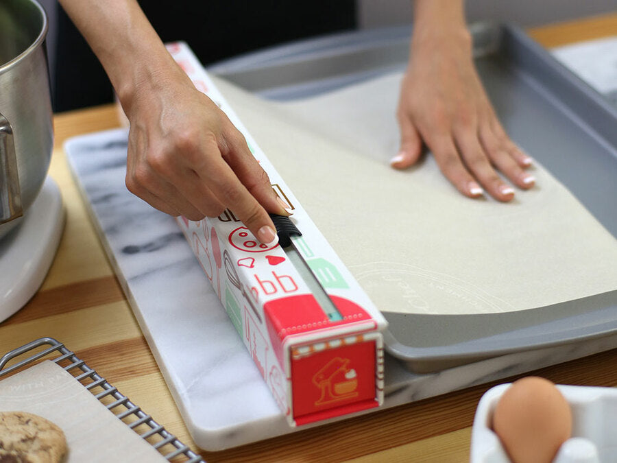 parchment paper illustrated being used in a kitchen