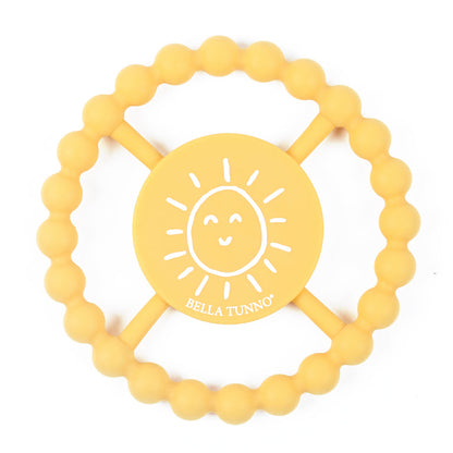 opposite side of happy teether with a sun on a white background