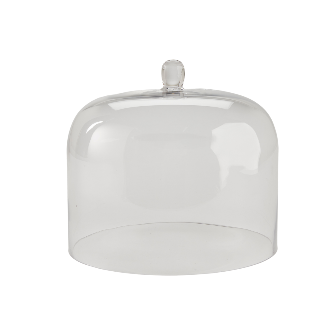 glass cloche on white background.