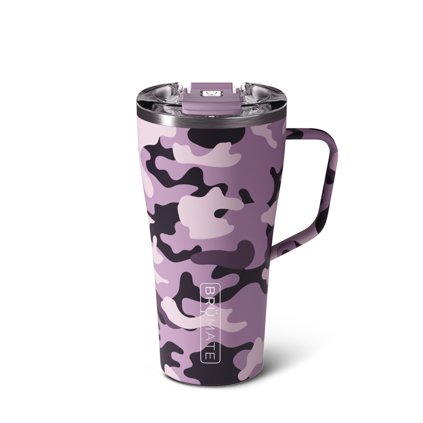 22 ounce mauve camo toddy on a white background