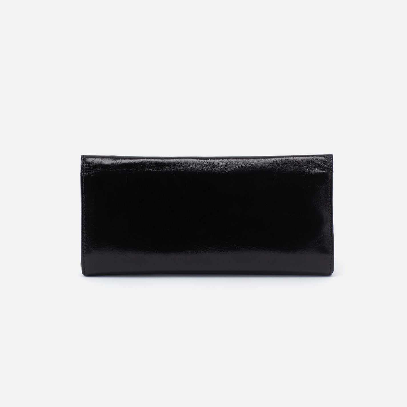back of black rachel wallet.