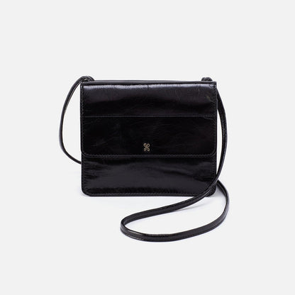 front view of the black jill wallet crossbody on a white background