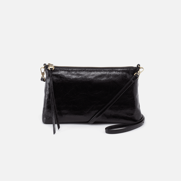 front view of the black darcy convertible crossbody on a white background