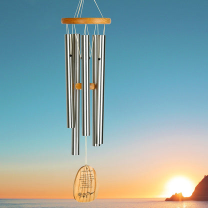 chime with sunset in background.