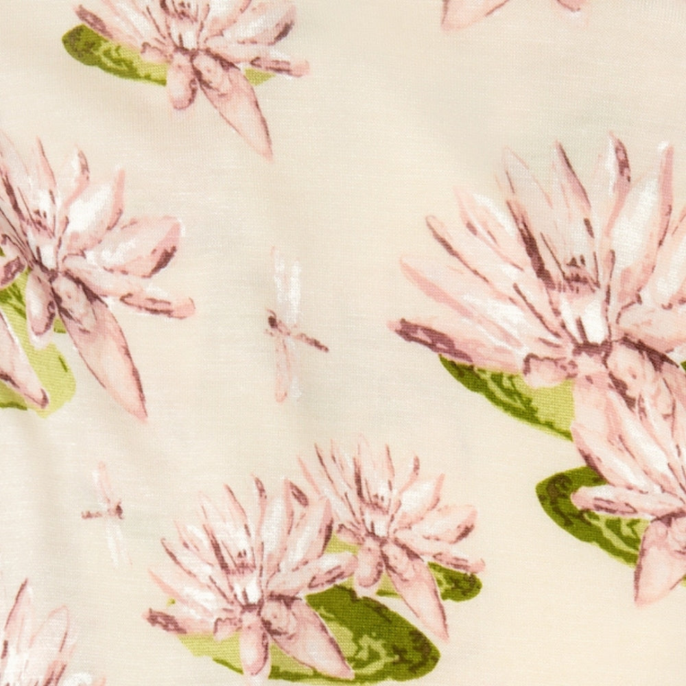 close up view of the water lily fabric