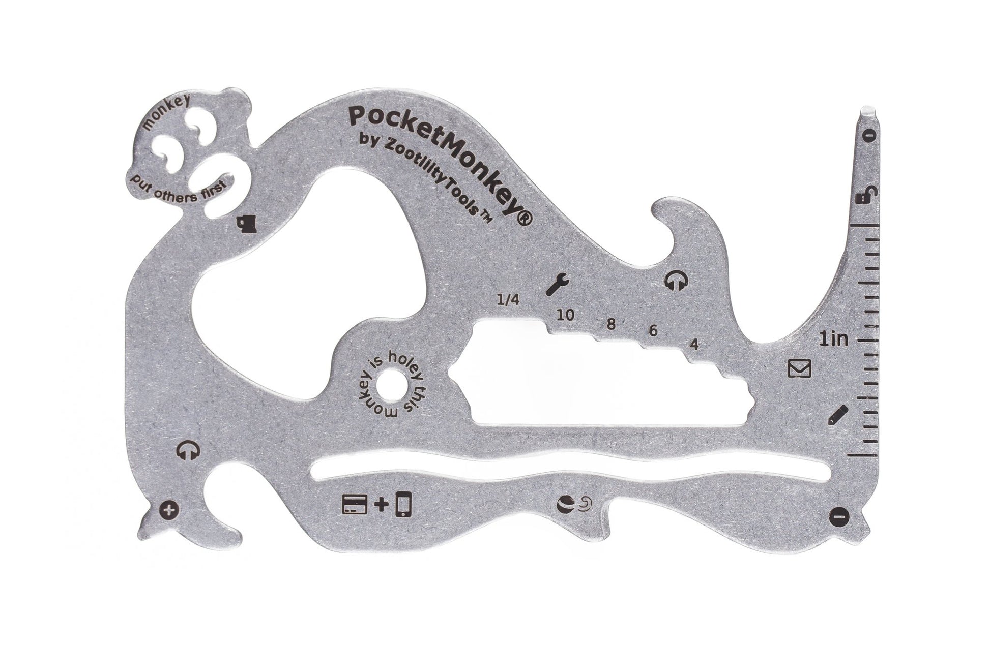 metal multi-tool with various cut-outs and measurements on a white background.