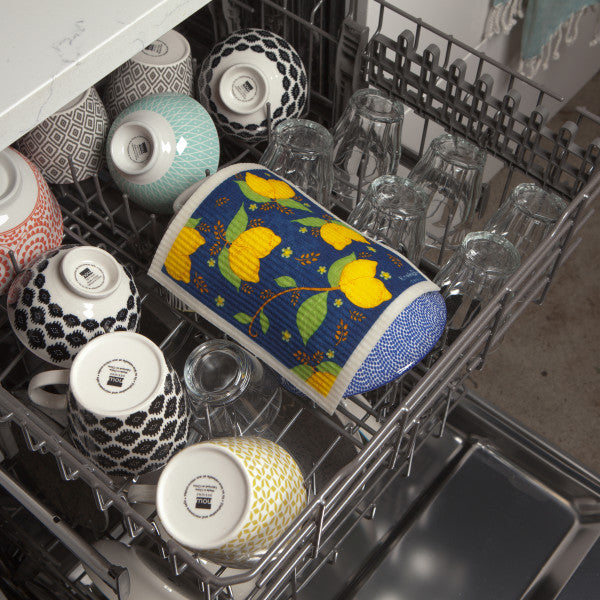swedish dishcloth in dishwasher.