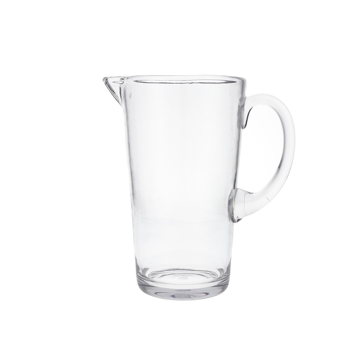 clear pitcher on white background.