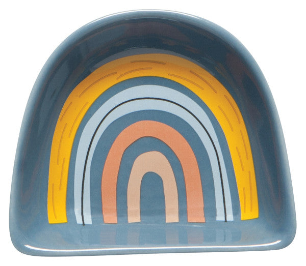 rainbow blue pinch bowl on a white background