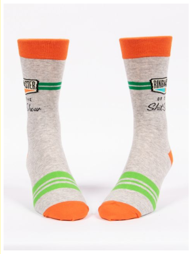 front view of ringmaster socks on a white background