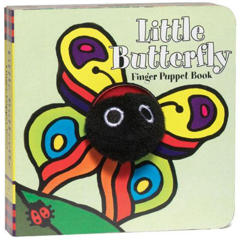 front cover of book with a butterfly with a puppet head and title