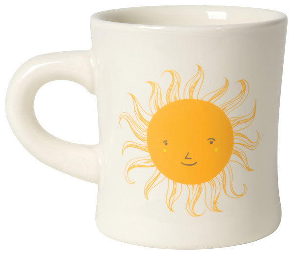 other side of mug with smiling sunshine graphic