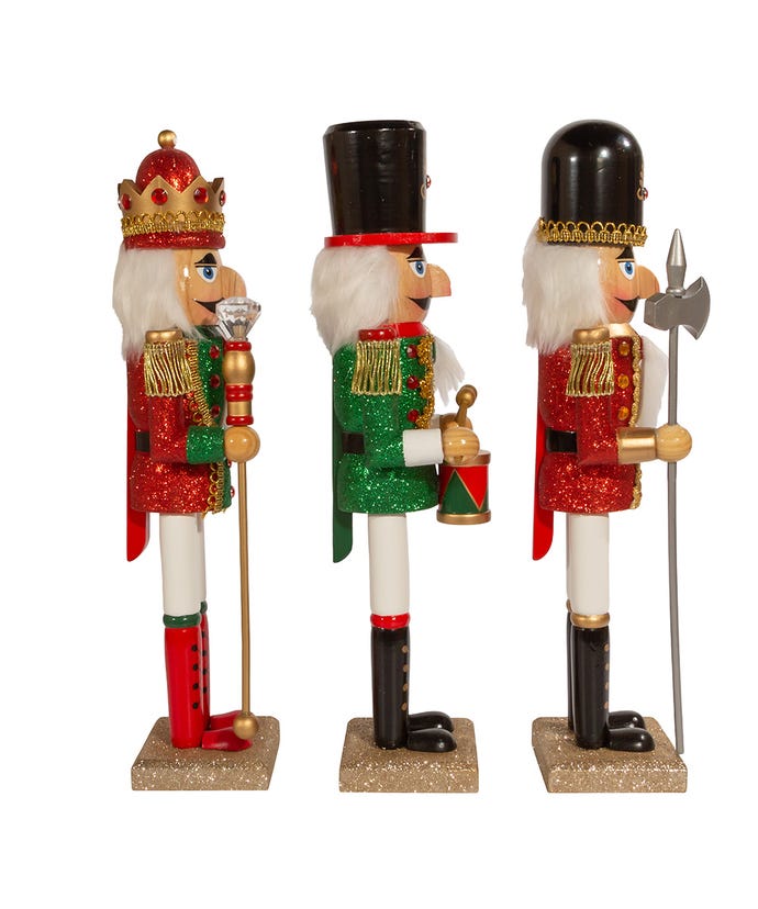 left side view of 3 nutcrackers.