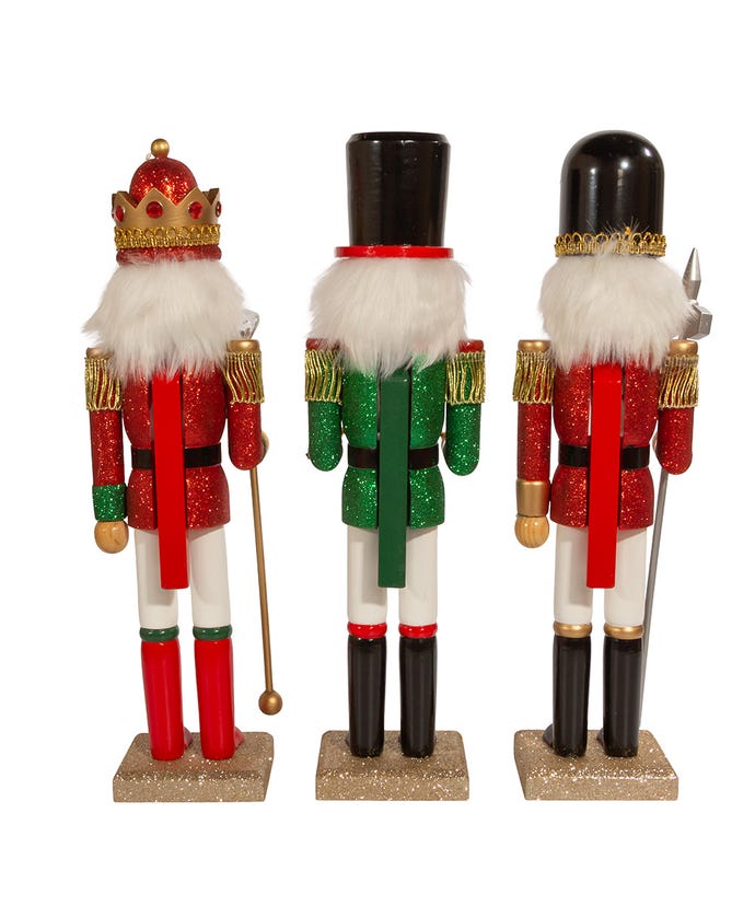 back view of 3 nutcrackers.