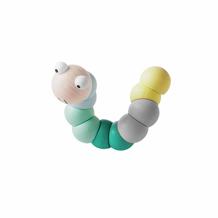 green wiggle worm toy on a white background