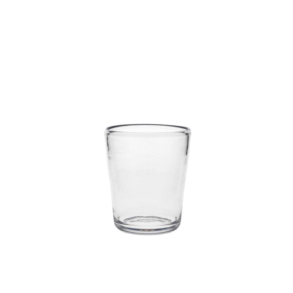 clear double old fashion acrylic glass on white background.