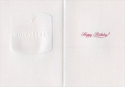 inside view of card with text "happy birthday!"