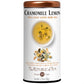 chamomile lemon full leaf herbal tea canister on a white background